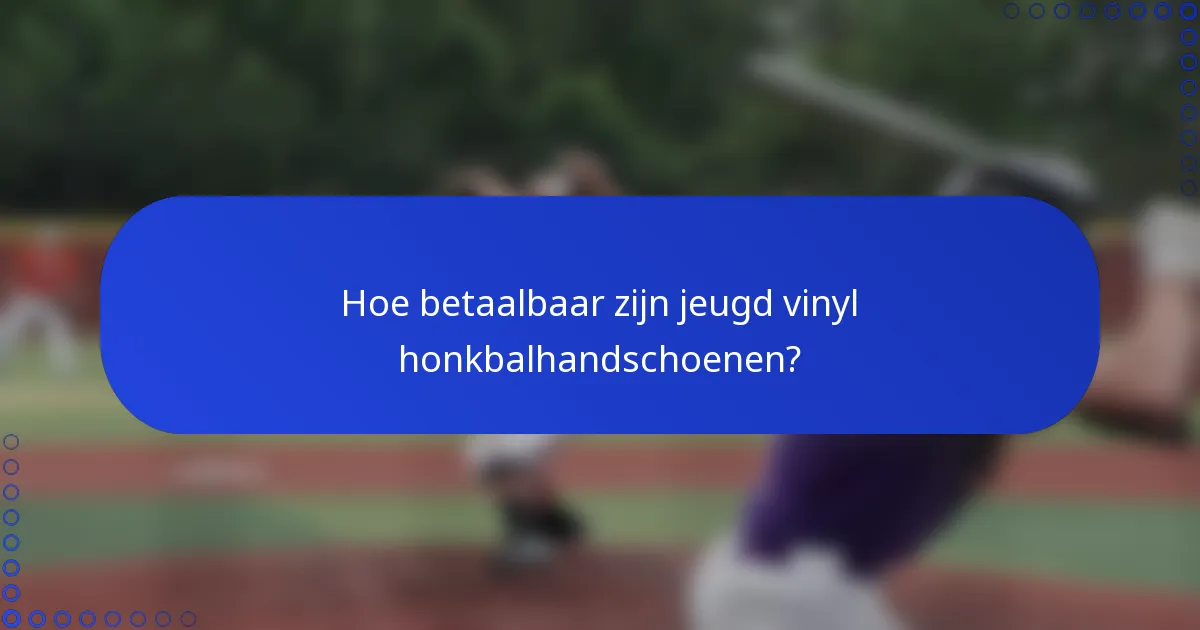 Hoe betaalbaar zijn jeugd vinyl honkbalhandschoenen?