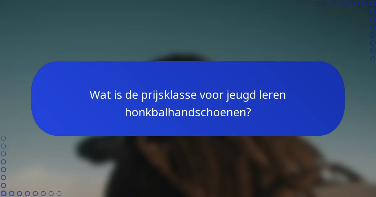 Wat is de prijsklasse voor jeugd leren honkbalhandschoenen?