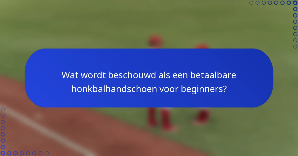 Wat wordt beschouwd als een betaalbare honkbalhandschoen voor beginners?