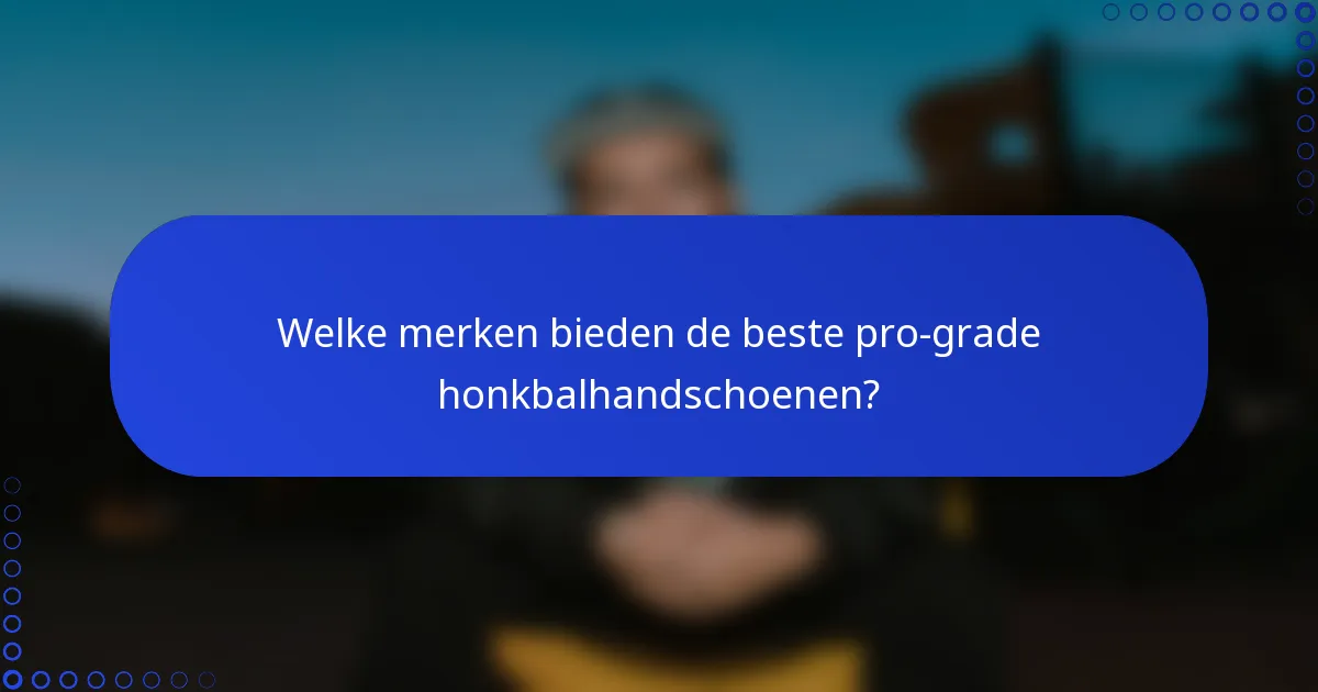 Welke merken bieden de beste pro-grade honkbalhandschoenen?